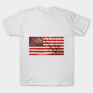 USA Flag American America United States - Tree Trunk Wood T-Shirt